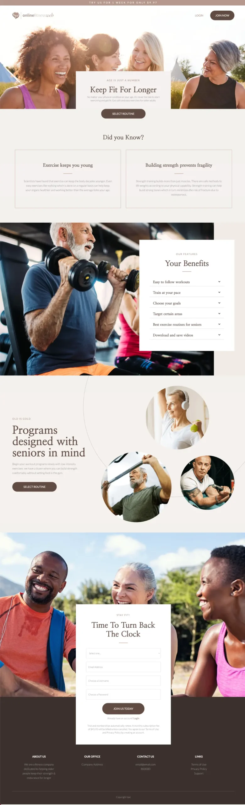 Active Life Landing Page Template full page