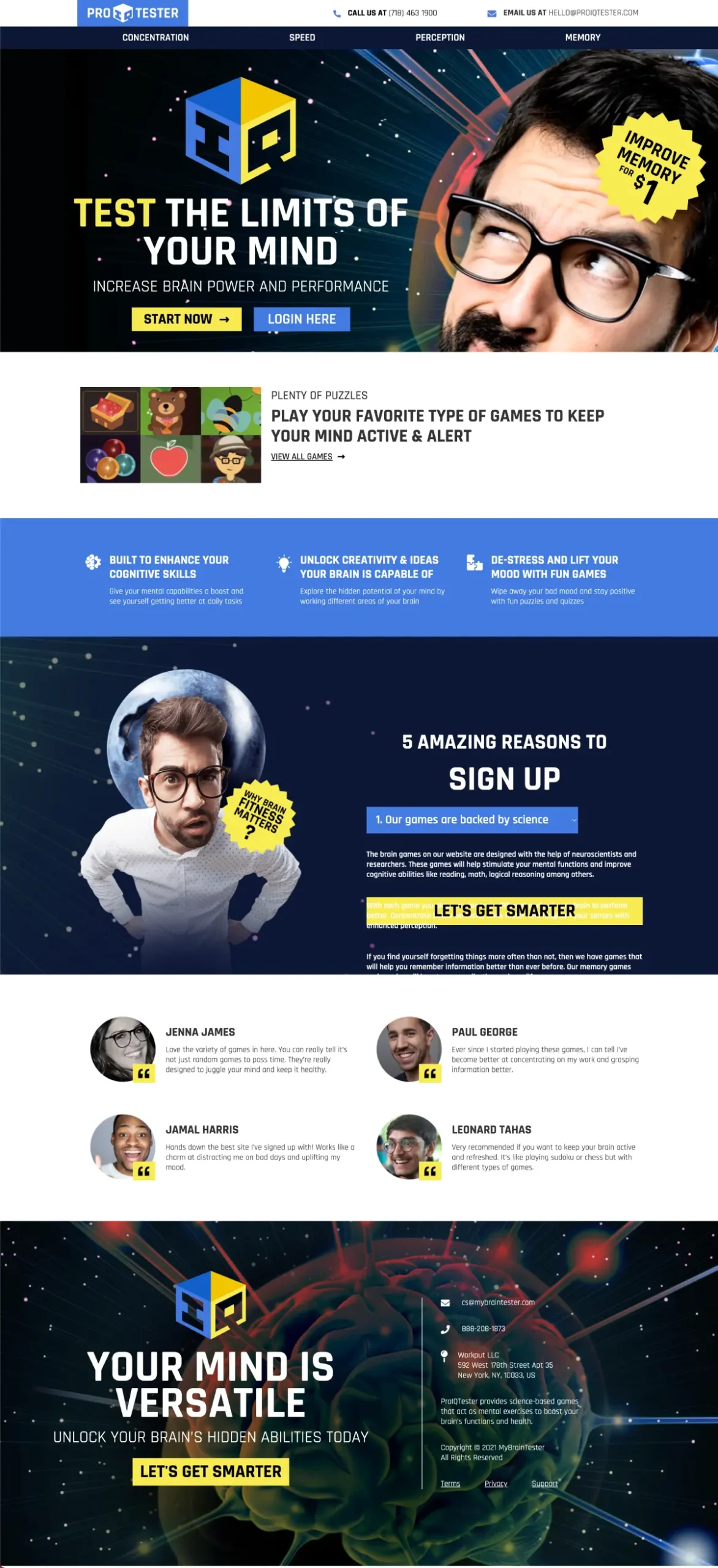 Mind Power Landing Page Template full page