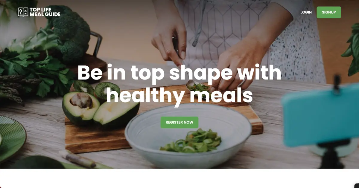 Healthy Lifestyle Meal Guide Landing Page Template image